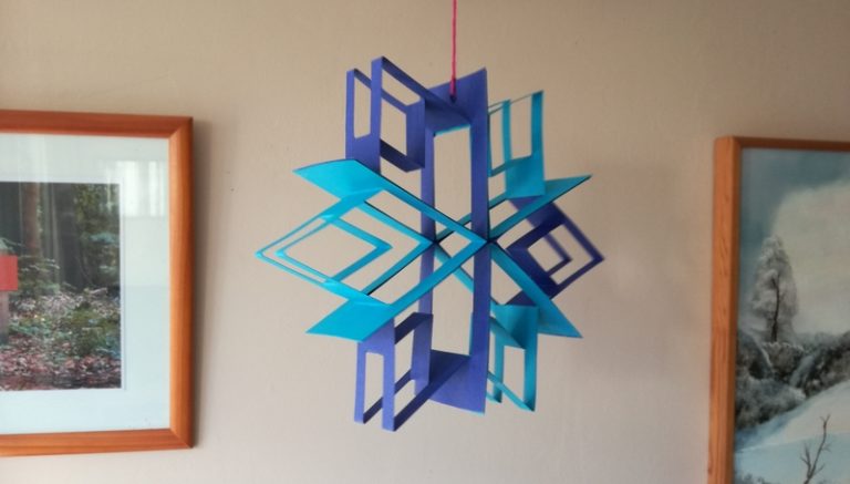 Snowflake. Crafts in the winter.