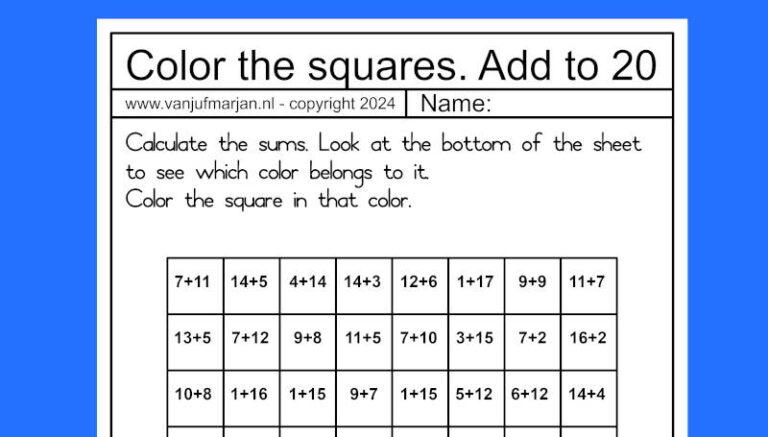 Choice box – Color the squares
