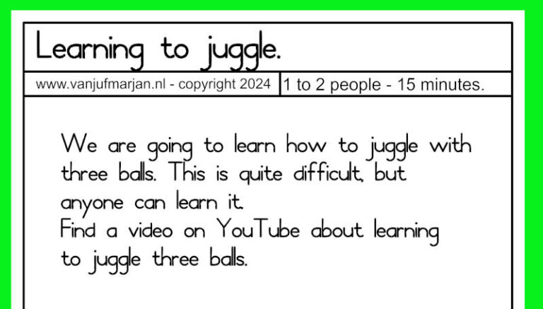 Choice box – Learning to juggle