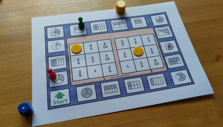 Bingo game – Recognizing fractions